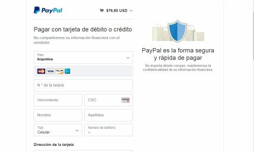 tarjeta para verificar cuenta de paypal